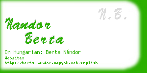 nandor berta business card