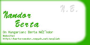 nandor berta business card